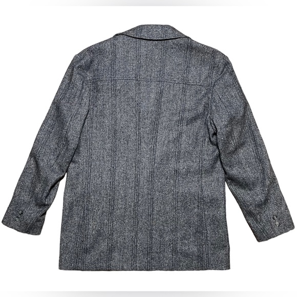 Pendleton Men’s 100% Virgin Wool Gray & Black Tweed Blazer Sz M - Picture 2 of 16